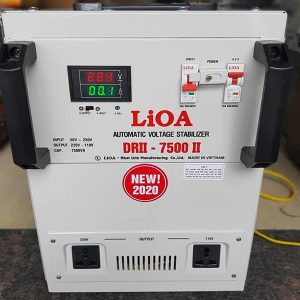 Ổn Áp Lioa 7.5KVA DRII-7500 II Dải 50V-250V 1 Pha Đời Mới Đồng Hồ Led