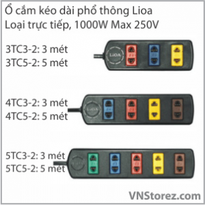 Ổ cắm kéo dài lioa 5m, địa chỉ phân phối thiết bị điện Chính Hãng