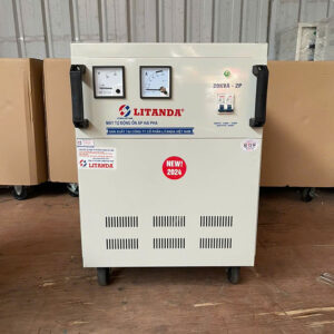 Ổn Áp 20KVA 2 Pha Lửa Điện Vào 160V-430V Ra 220V Dây Đồng BH 4 Năm