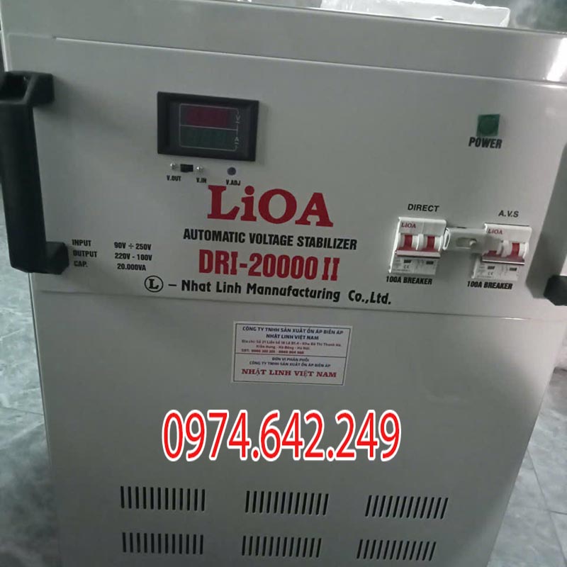 Ổn áp 20KVA 1 pha Lioa DRI - 20000II