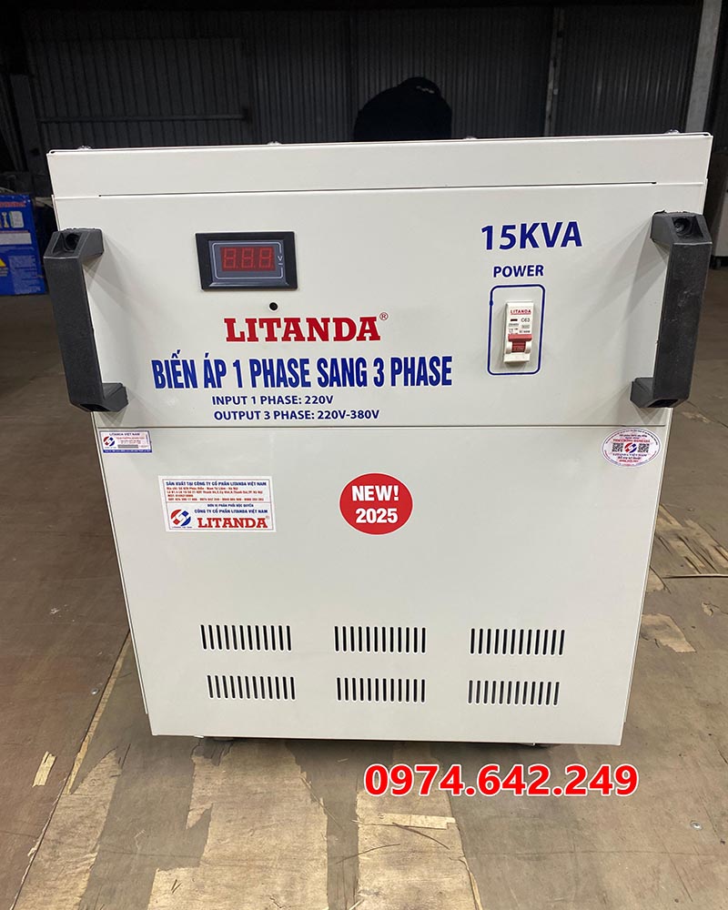 Litanda Biến áp 1 pha sang 3 pha 15kVA