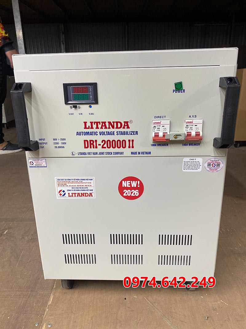 Ổn áp 1 pha Litanda DRI - 20000KII có thể dùng trong công nghiệp