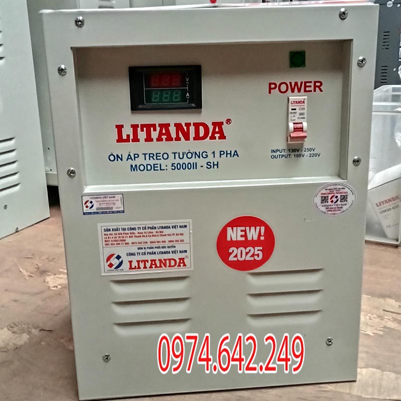 Ổn áp treo tường Litanda 1 pha 5000II - SH
