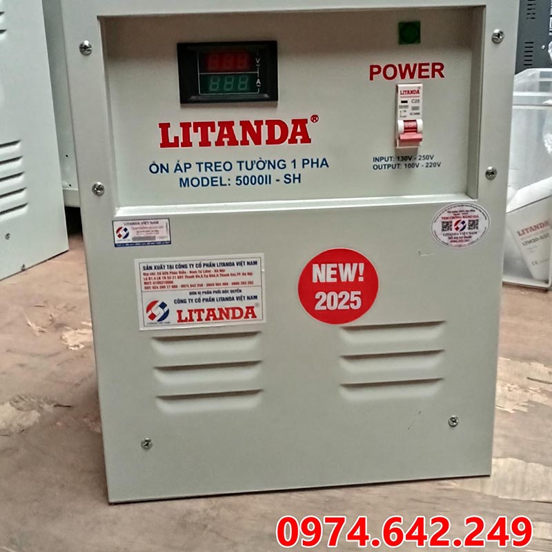 Ổn áp 5kVA Litanda 1 pha treo tường