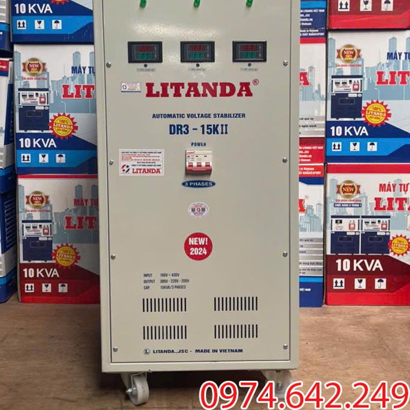 Ổn áp 15KVA 3 pha Litanda DR3 - 15KII