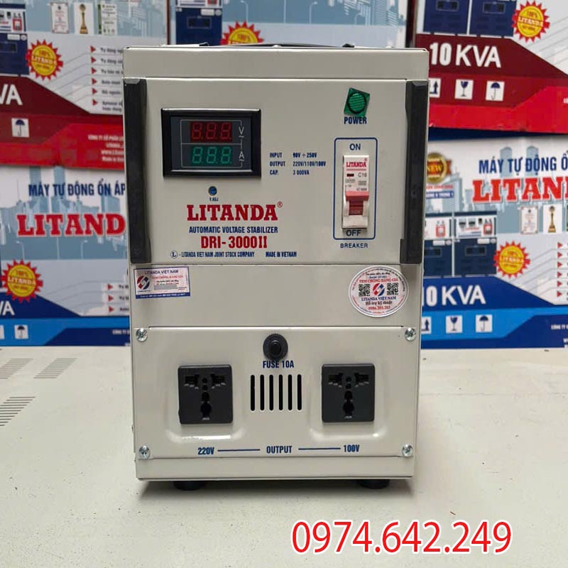 Ổn áp 3kva Litanda 1 pha DRI - 3000II