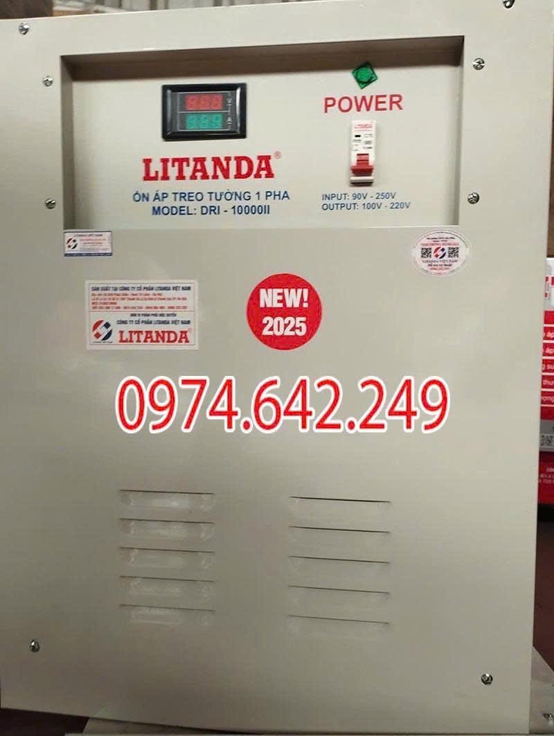 Ổn áp treo tường 10kVA Litanda 1 pha