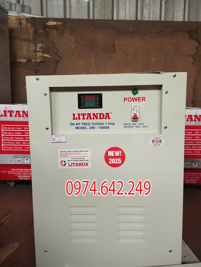 Ổn áp treo tường 15kVA Litanda 1 pha