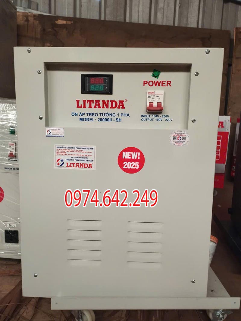 Ổn áp treo tường 20kVA Litanda 1 pha