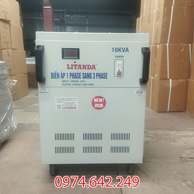 Biến áp 1 pha ra 3 pha 10kVA Litanda