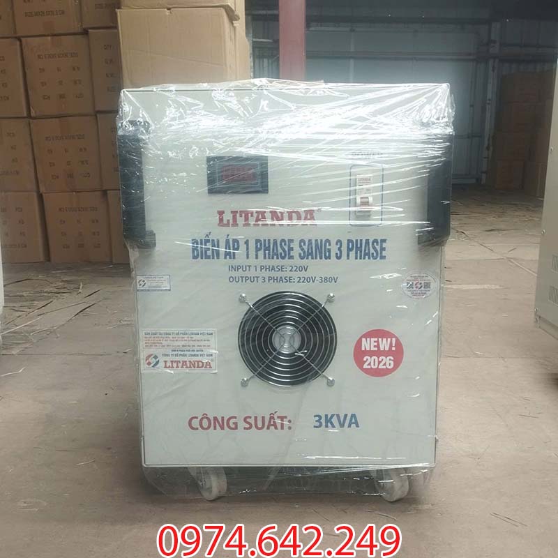 Biến áp 1 pha ra 3 pha 3kva Litanda