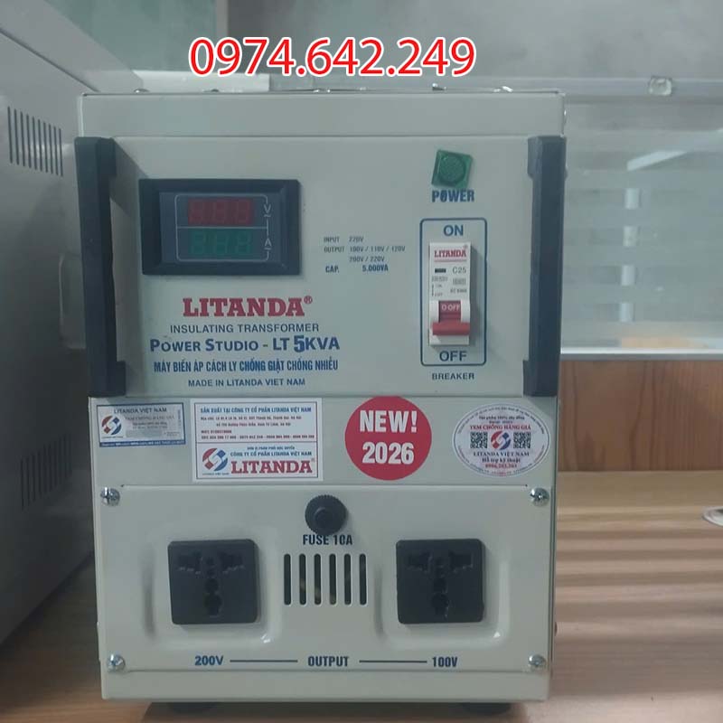 Biến áp cách ly 5kVA Litanda phiên bản mới 2026