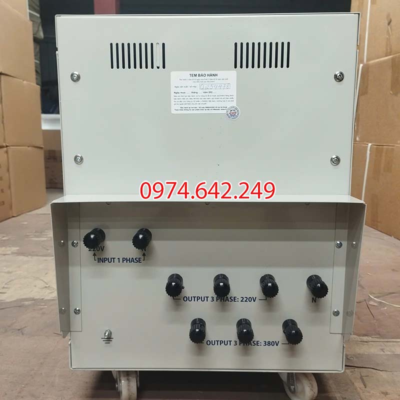 Đằng sau của biến áp 1 pha ra 3 pha 20kVA