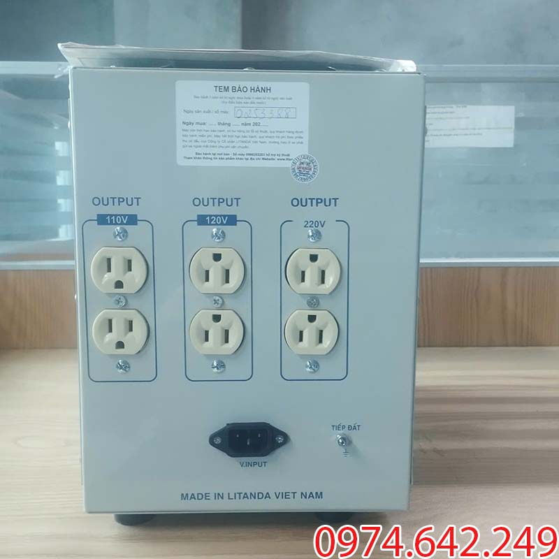 Đằng sau của biến áp cách ly 2kVA Litanda