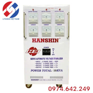 Ổn Áp Hanshin 10KVA 3 Pha Dải 260V–430V