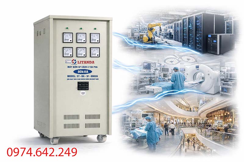 Một số ứng dụng thực tế của biến áp cách ly 80kVA