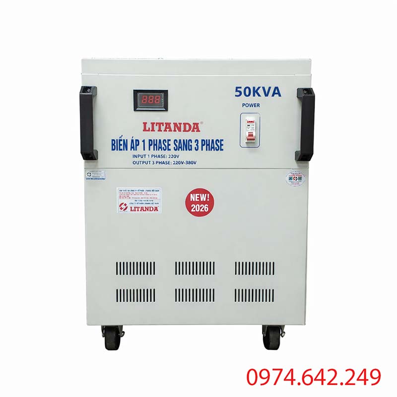 Biến áp 1 pha ra 3 pha 50kVA Litanda