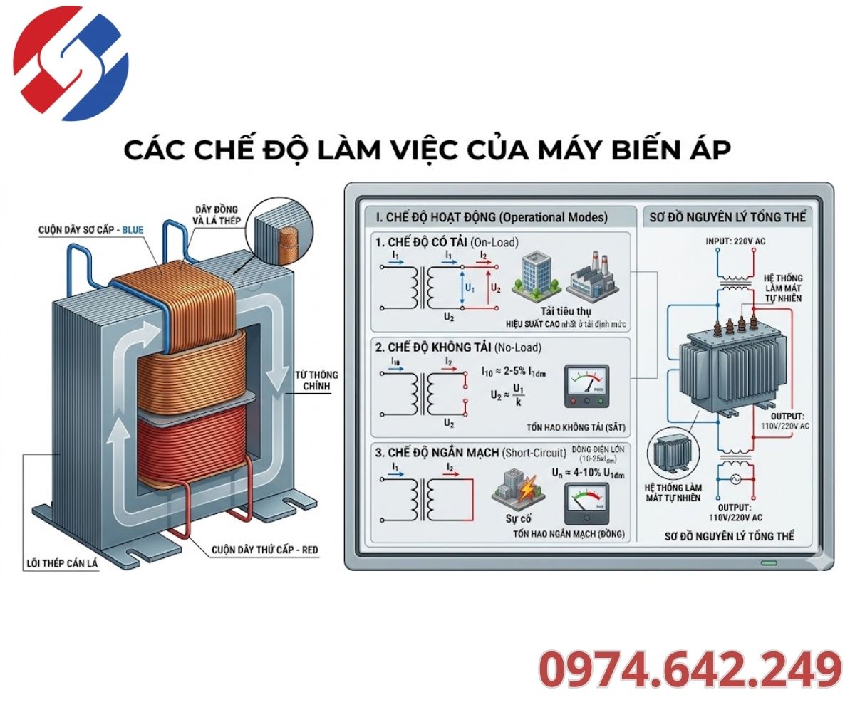 Các Chế Độ Làm Việc Của Máy Biến Áp: Cẩm Nang Kỹ Thuật Toàn Tập