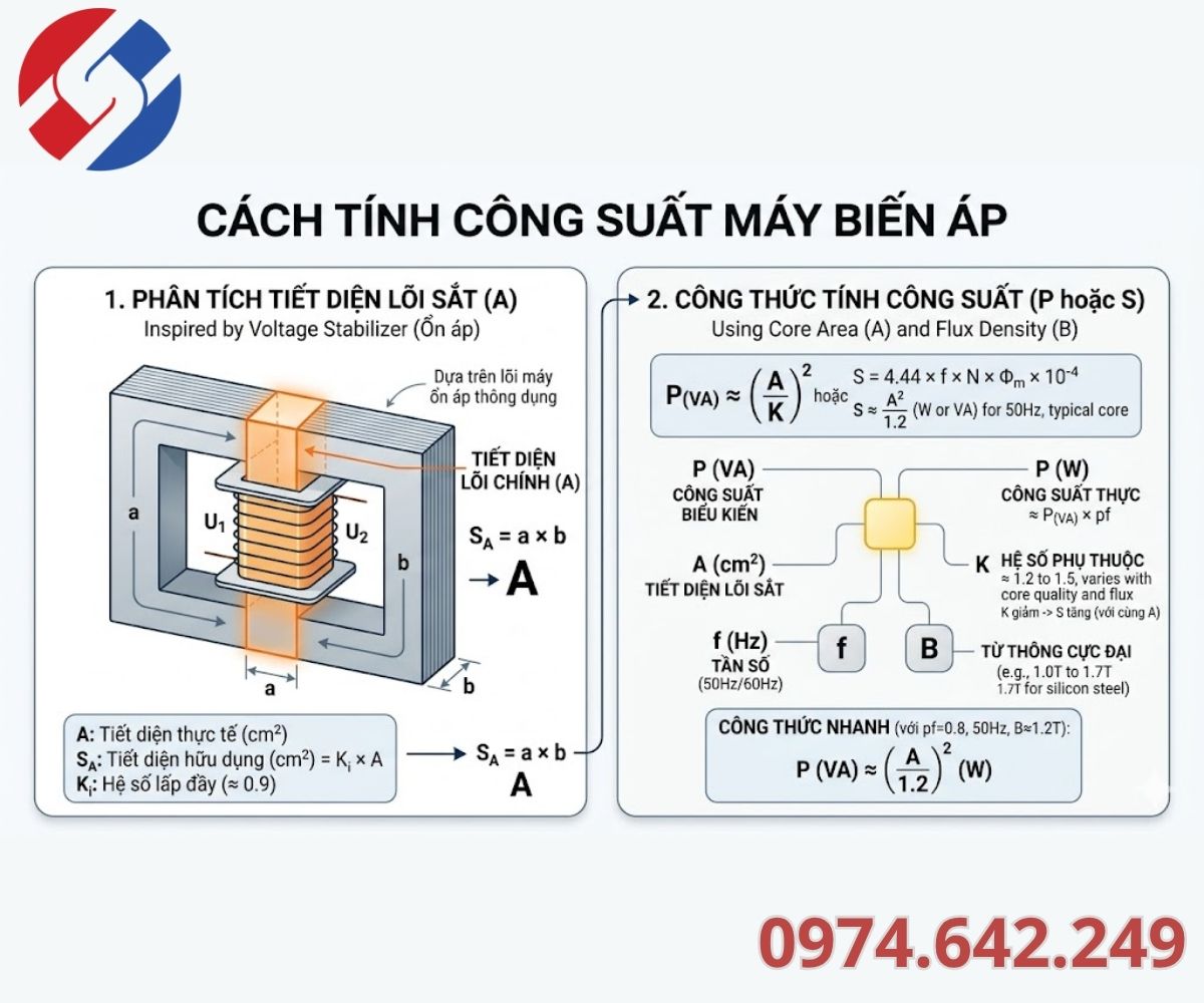 Cách Tính Công Suất Máy Biến Áp Chuẩn Xác: Công Thức & Lưu Ý Quan Trọng